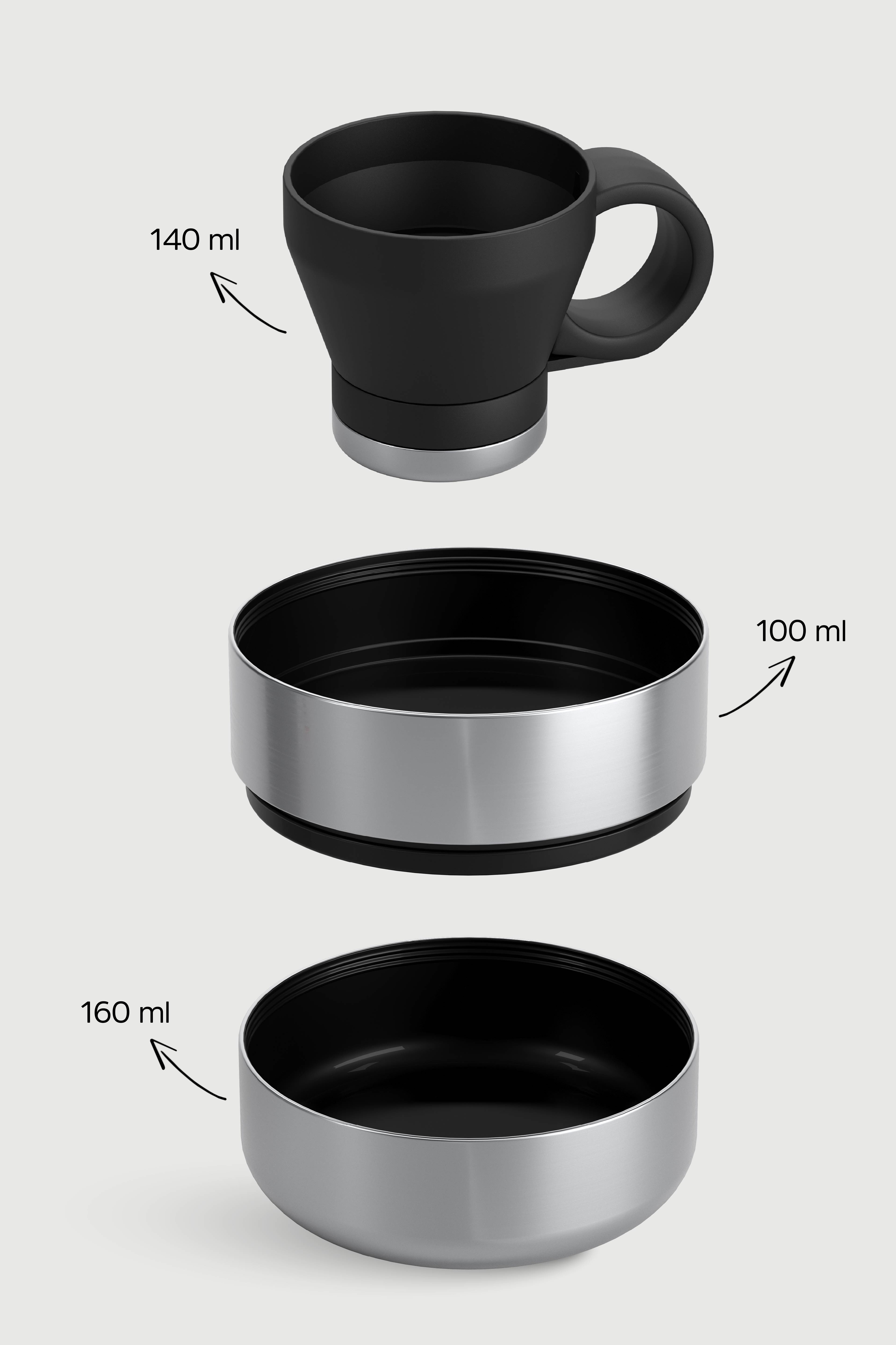 4 MULTICUP | Black | 900 ML